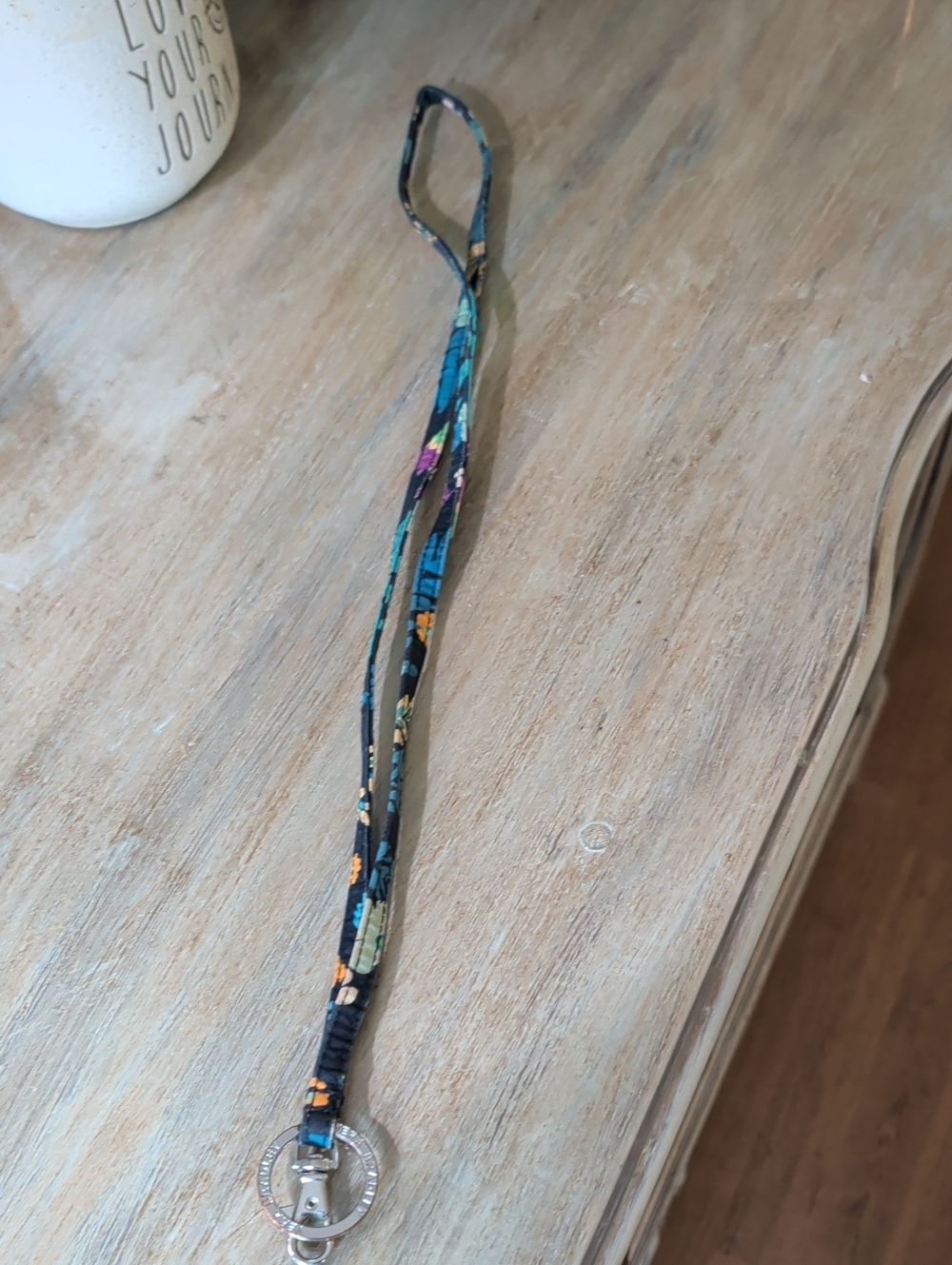 Vera Bradley Navy Floral Lanyard with Multicolor Accents